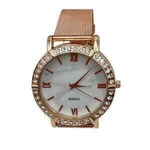 Women's Fashion Rose Gold Rhinestone Wristwatch